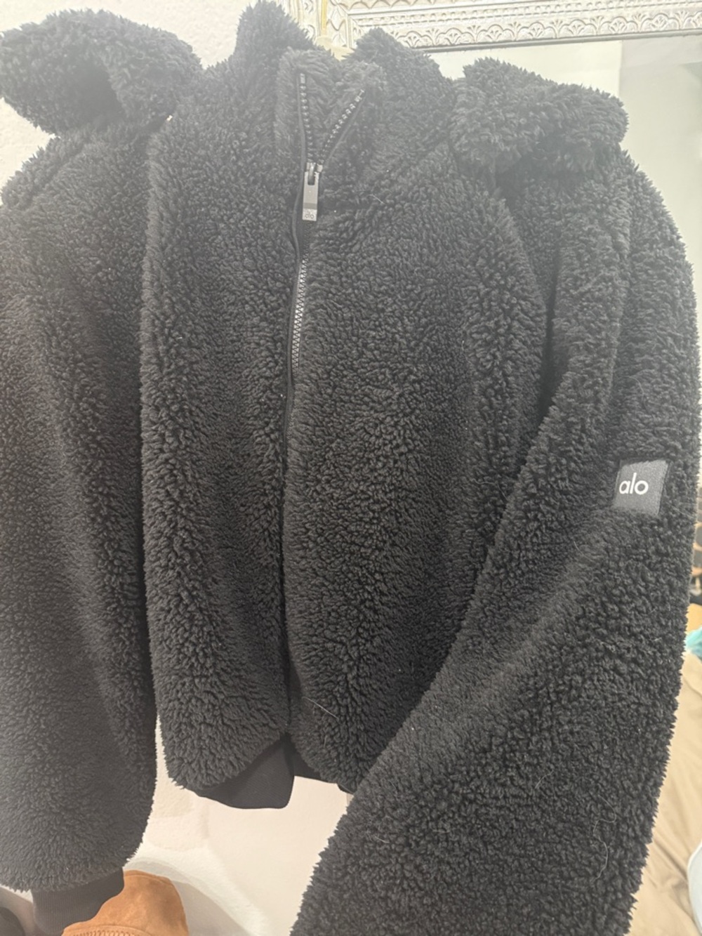 ALO Yoga Black Sherpa Hooded Jacket